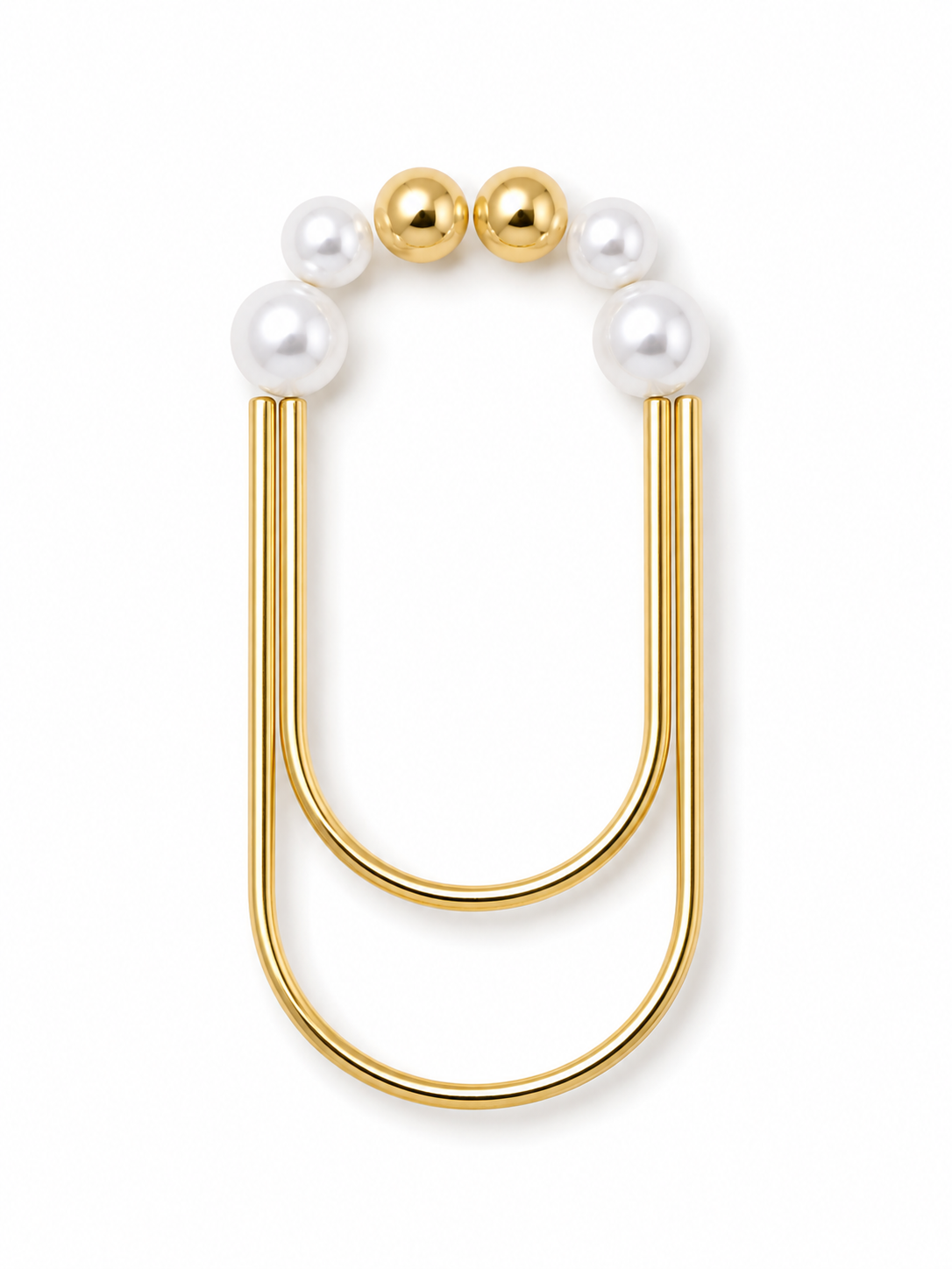 14k Gold Pearl  Paperclip