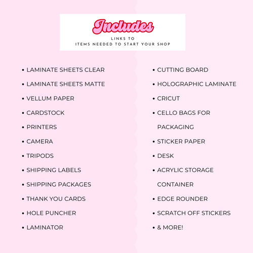Amazon Links ( All items I use to run my store)